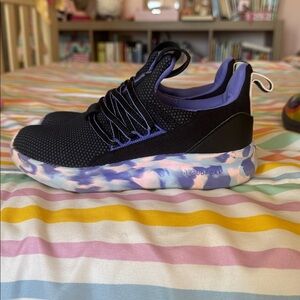Adidas Black and Lavender Athletic Shoes